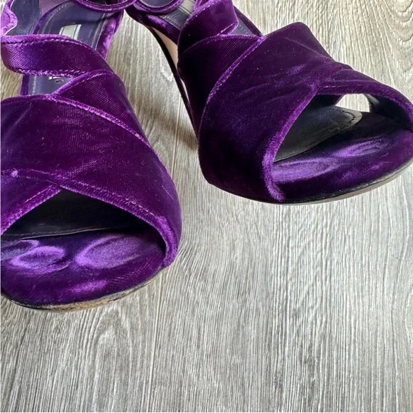 PRADA Elegant Purple Velvet Women's Heels 39 EU Excellent Condition